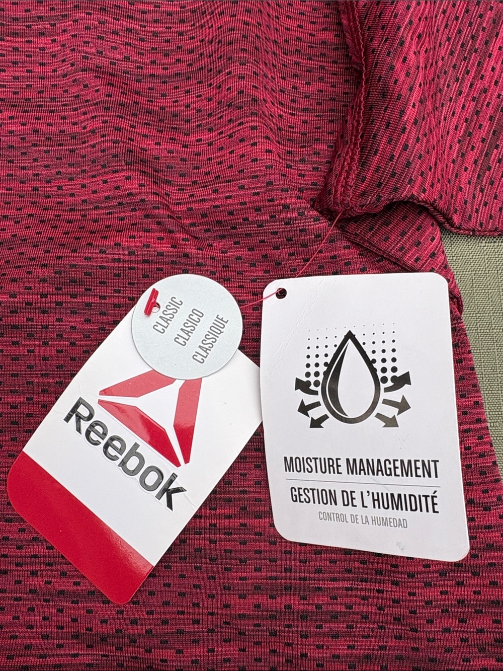 Reebok Heathered Raspberry Performance Tee - Picture 4 of 4